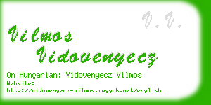 vilmos vidovenyecz business card